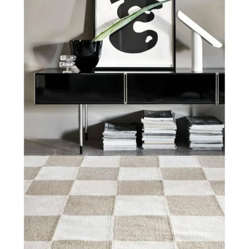 Square Rug 170x230 cm, White/Nature