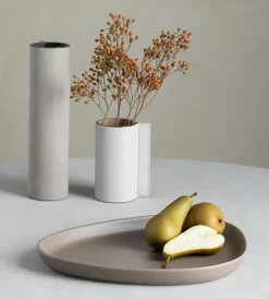 Stoneware Plate 35x30 cm, Warm Grey