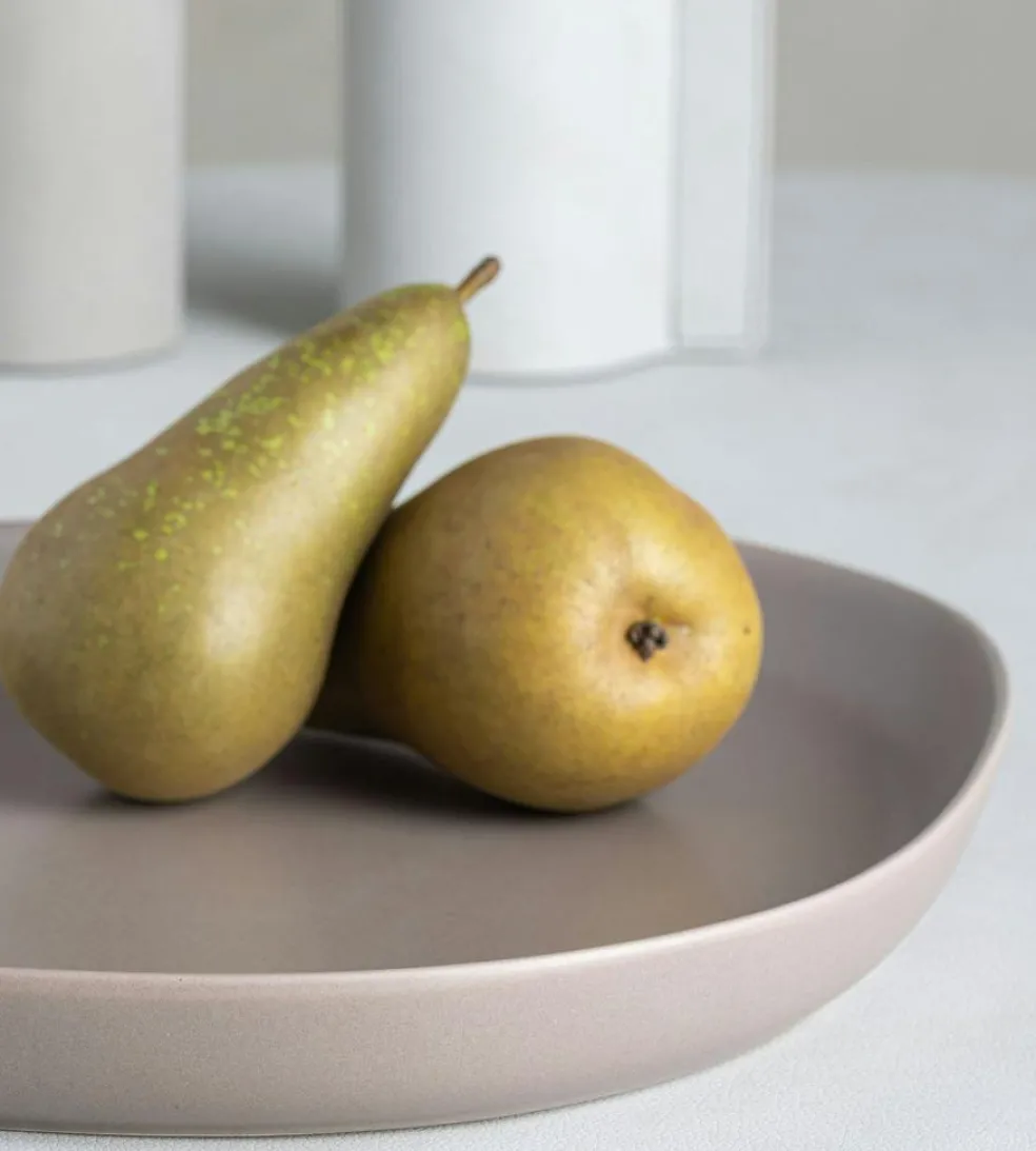 Stoneware Plate 35x30 cm, Warm Grey