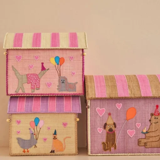 Storage Basket 3 Pieces Party Animal, Pink