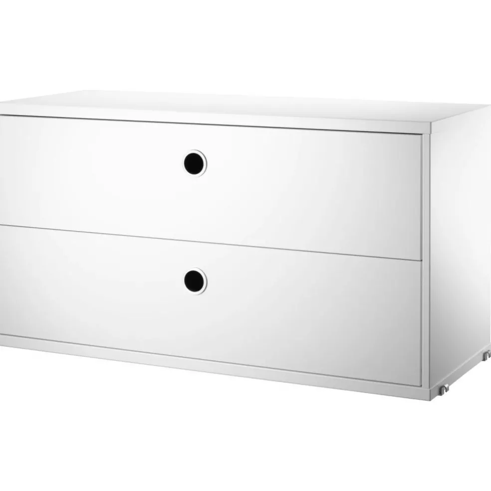 String Chest Of Drawers 78x30 cm, Black Ash