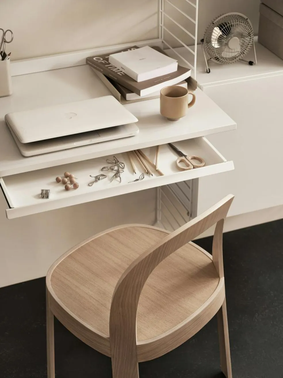 String Desk Drawer, White
