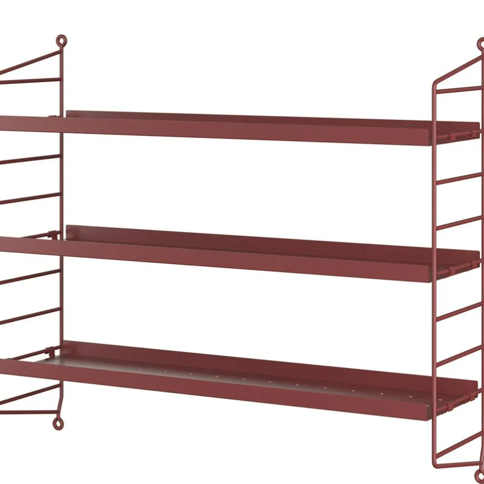 String Pocket Shelf Metal, Oxtorgsröd