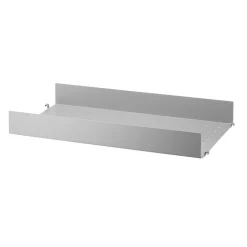 String Shelf With High Edge Metal 30x58 cm, White