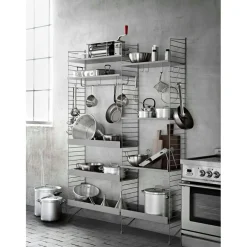 String Shelf With High Edge Metal 30x58 cm, White