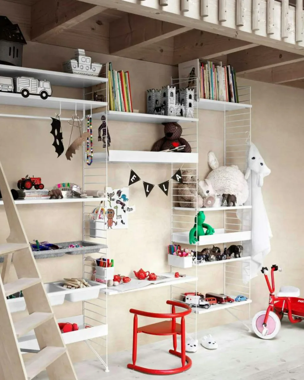 String Shelves 3-pack 58x20 cm, Black Ash