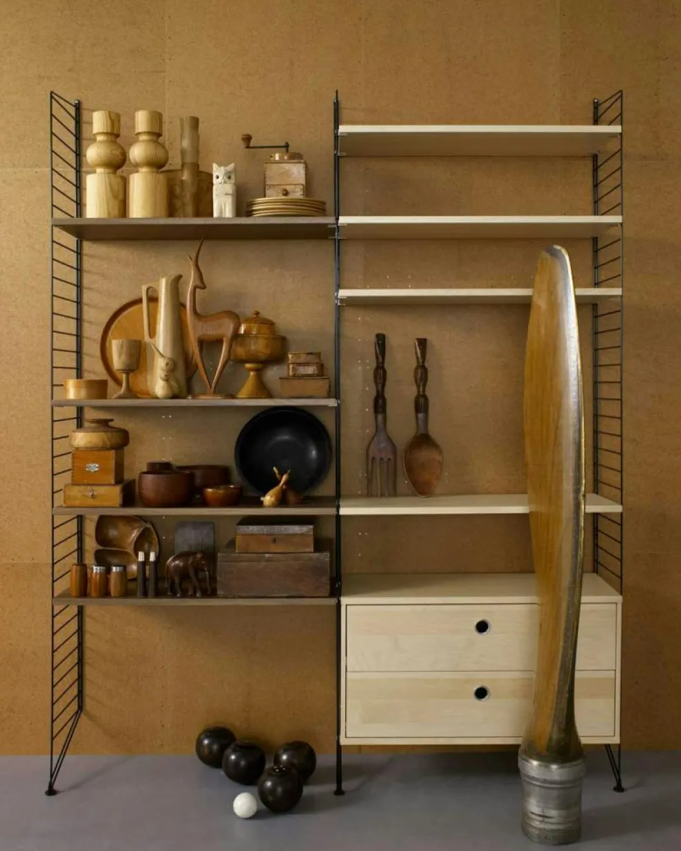 String Shelves 3-pack 58x20 cm, Black Ash