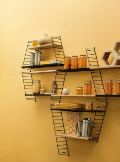 String Shelves 3-pack 58x20 cm, Black Ash