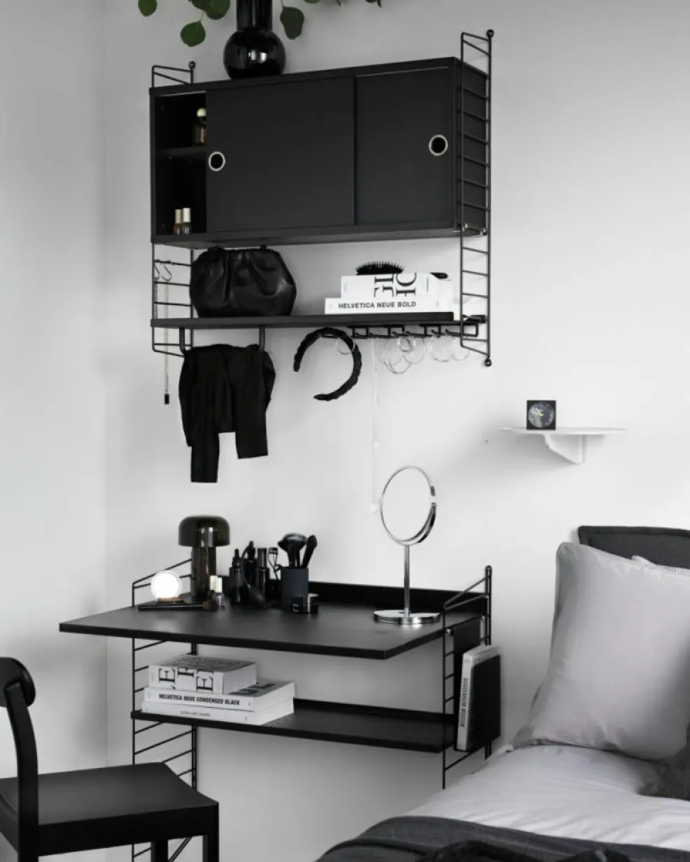 String Shelves 3-pack 58x20 cm, Black Ash