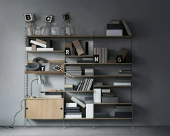 String Shelves 3-pack 58x20 cm, Black Ash
