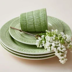 Stripes Plate 21 cm, White
