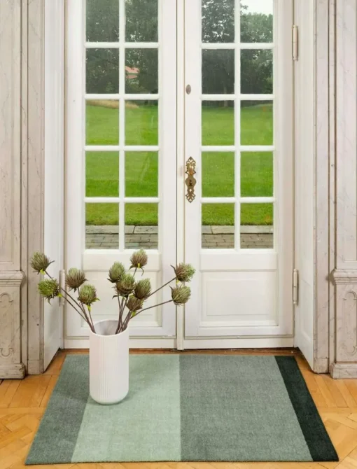 Stripes Rug Light Green / Dark Green, 90x130 cm