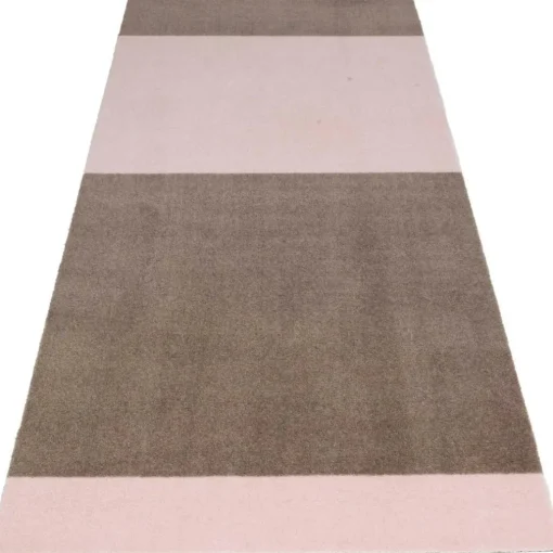 Stripes Rug Sand/Light Rose, 90x200 cm