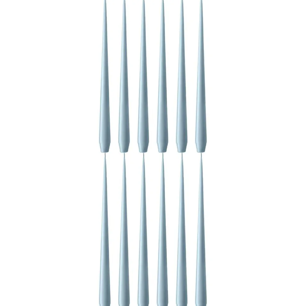 Taper Candles Matte 32 cm 12-pack, Dusty Blue