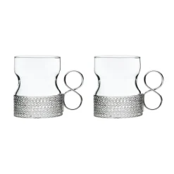Tsaikka Glass With Handle 23 cl 2-pack, Silver
