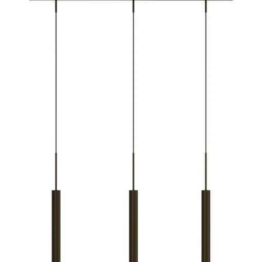 Tubulaire Pendant With Rail Bronzed, 5 Pendants