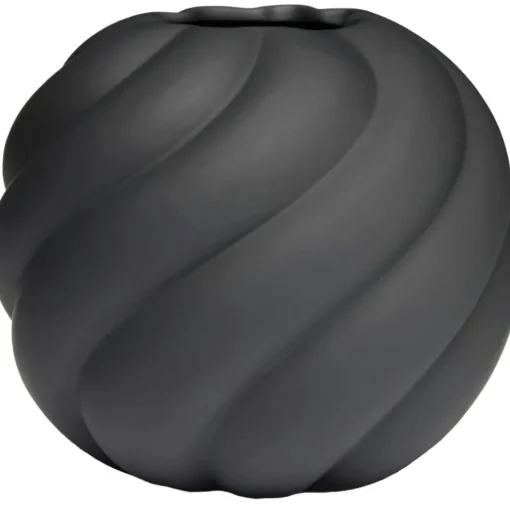 Twist Ball Vase 20 cm, Black