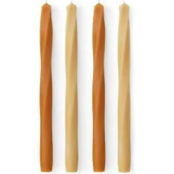 Twist Tapered Candle, H30, Warm, Set of