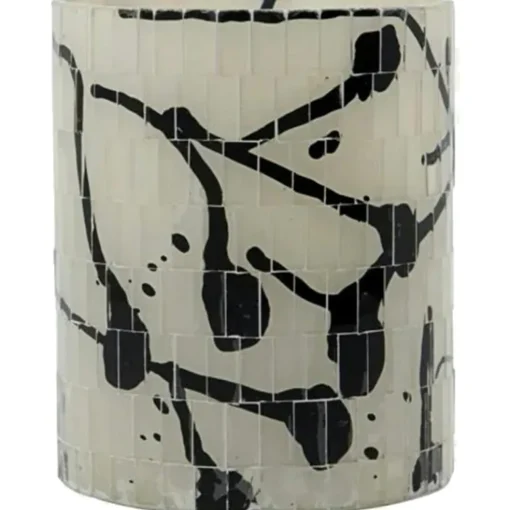 Vana Candle Holder Black/White 19 cm
