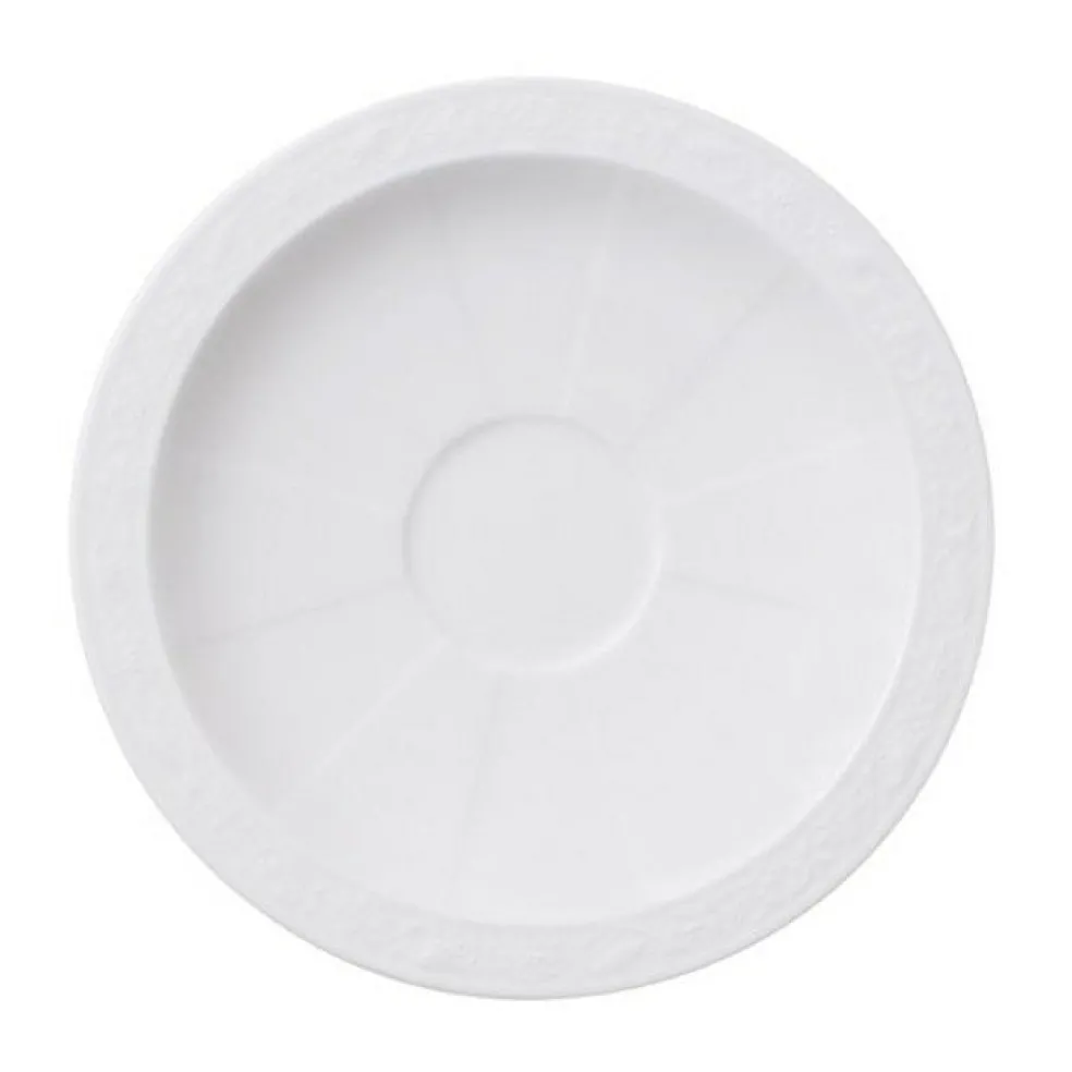 White Pearl Saucer For Espresso Cup, 13 cm