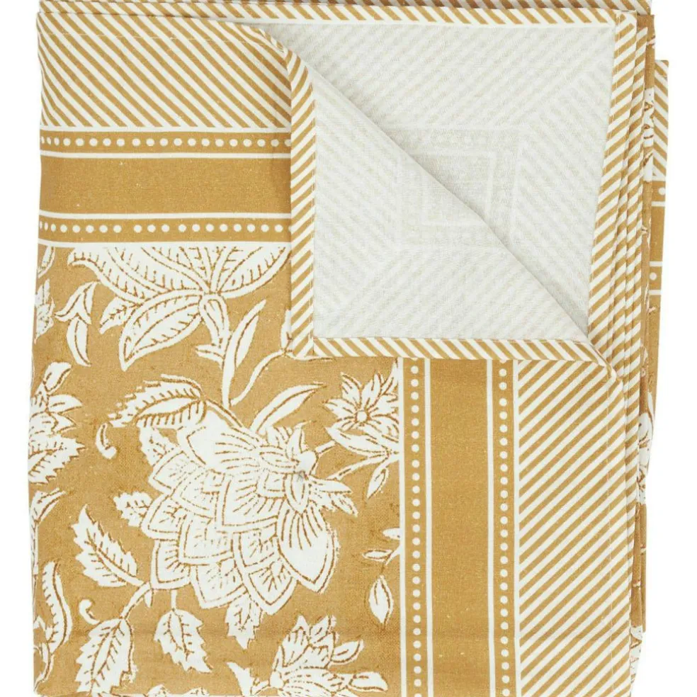 Yasmine Tablecloth 140x250 cm, White / Camel