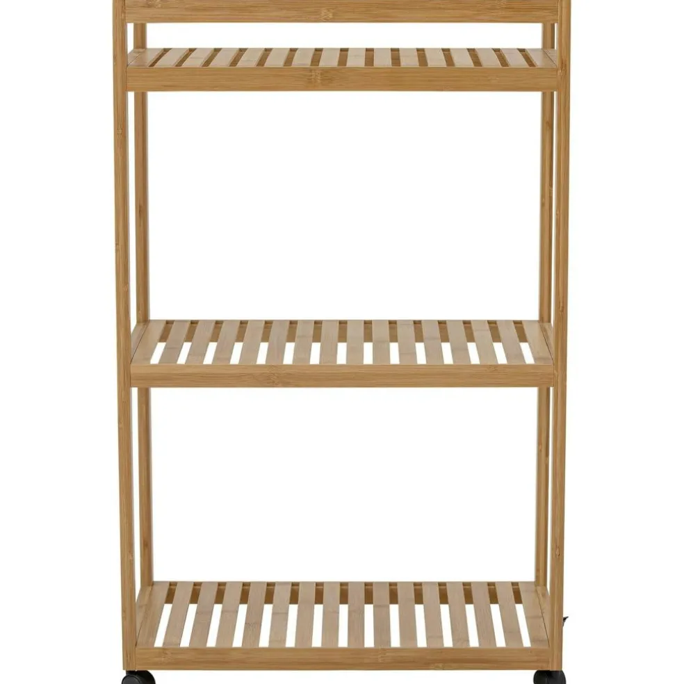 Aden Shelf With Wheels Bamboo 85x55 cm, Nature