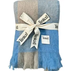 Ahlblom Wool Blanket 130x170 cm, Blue/Beige