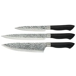 Akira Set Of 3 Knives, Black Knife Set Black
