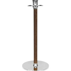 Alto Basso Candlestick 30 cm, Walnut/Nickel Plated