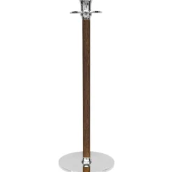 Alto Basso Candlestick 30 cm, Walnut/Nickel Plated