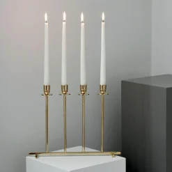 Alto Candlestick for 4 Candles, Brass
