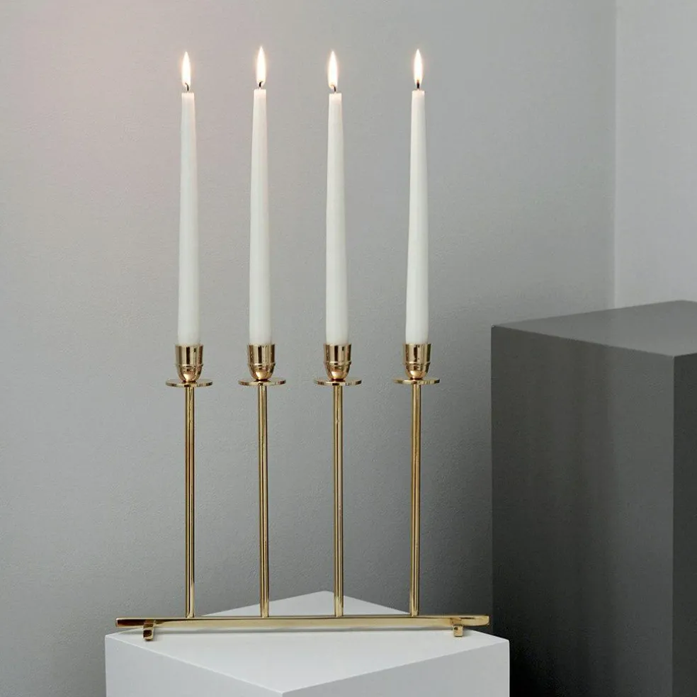 Alto Candlestick for 4 Candles, Brass