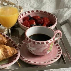 Amalfi Cappuccino Cup With Saucer, Green