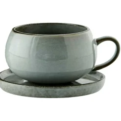 Amera Cup With Saucer 40cl, Grey