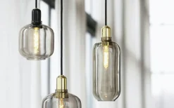 Amp Pendant Large, Smoke/Black Marble