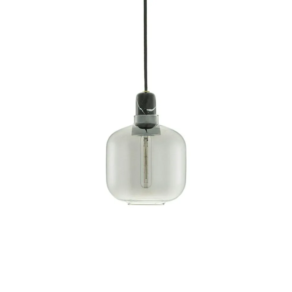 Amp Pendant Small, Smoked/Black Marble