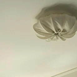 Anna 40 Flush Ceiling Light Linen, Natural