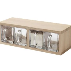 A-Organizer Shelf With 10 Glass Jugs, Oak