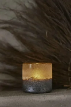 Aria Candle Holder Brown / Grey, 10 cm