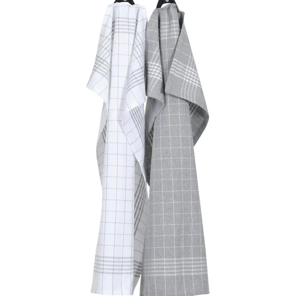 Astrid Kitchen Towel 2-pack 50x70 cm, Grey/White