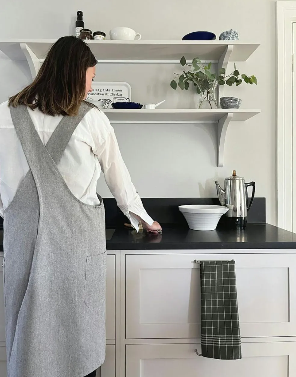 Astrid Kitchen Towel 2-pack 50x70 cm, Grey/White