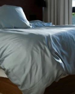 Bamboo Bedding Set 220x220 + 50x60 cm, Light Blue