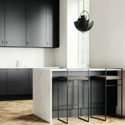 Bar Stool With Backrest 90 cm, Black / Rust Bouclé