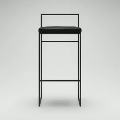 Bar Stool With Backrest 90 cm, Black / Rust Bouclé