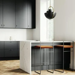 Bar Stool With Backrest 90 cm, Black / Rust Bouclé