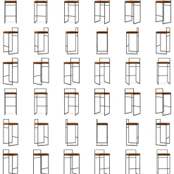 Bar Stool With Backrest 90 cm, Black / Rust Bouclé