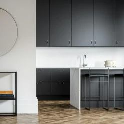 Bar Stool With Backrest 90 cm, Black / Rust Bouclé