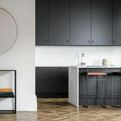 Bar Stool With Backrest 90 cm, Black / Rust Bouclé