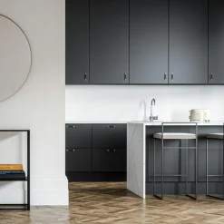 Bar Stool With Backrest 90 cm, Black / Rust Bouclé