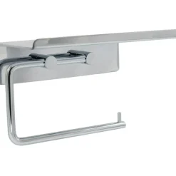 Base Toilet Paper Holder With Shelf, Stainless Steel